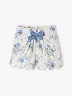 Niña-Shorts y bermudas-Short de gasa de algodón con acabados en escama, para niña