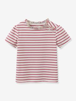 -Camiseta marinera niña de tejido Liberty - algodón orgánico CYRILLUS