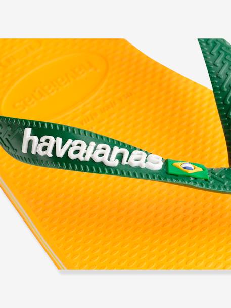 Chanclas infantiles Brasil Logo HAVAÏANAS amarillo+melocotón 