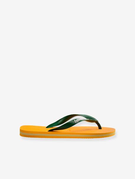 Chanclas infantiles Brasil Logo HAVAÏANAS amarillo+melocotón 