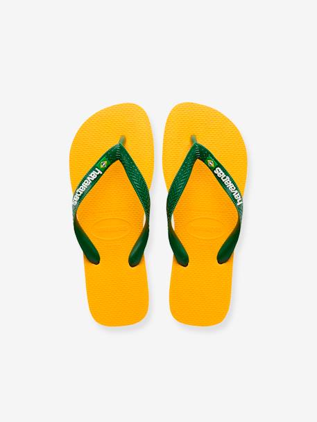 Chanclas infantiles Brasil Logo HAVAÏANAS amarillo+melocotón 