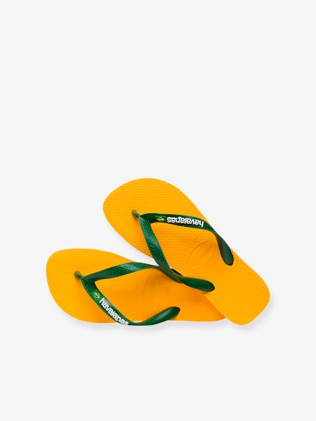 Chanclas infantiles Brasil Logo HAVAÏANAS amarillo+melocotón 