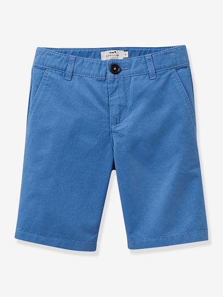 Bermudas chino para niño CYRILLUS azul azur+rosa 