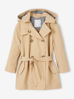 Niña-Abrigos y chaquetas-Trench con capucha desmontable para niña