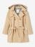 Trench con capucha desmontable para niña azul marino+beige 