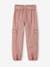 Pantalón cargo niña de tejido fluido beige arena+rosa viejo 