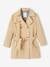 Trench con capucha desmontable para niña azul marino+beige 