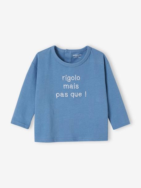 Camiseta amarilla algodón ecológico barcos bebé niño