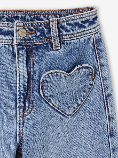 Pantalón pesquero ancho a rayas con bolsillos de corazón para niña rayas azul+stone 