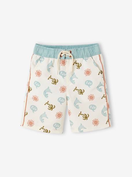 Bañador short estampado para niño beige estampado 