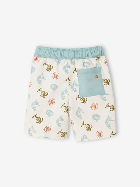 Bañador short estampado para niño beige estampado 