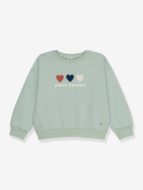 Sudadera con corazones PETIT BATEAU verde almendra 