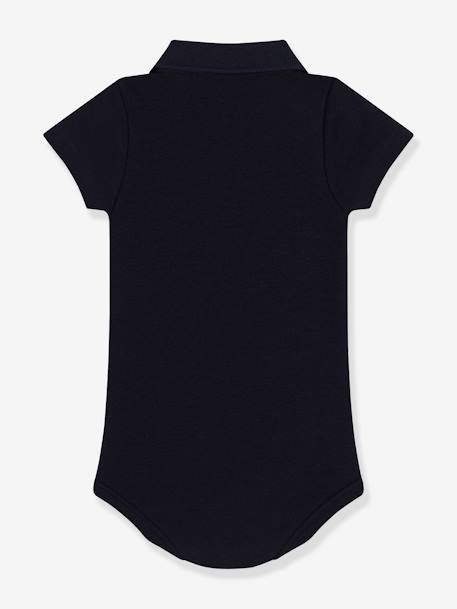 Body de manga corta con cuello polo PETIT BATEAU azul marino 