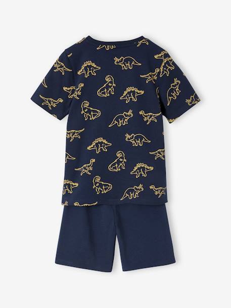 Pack de 2 pijamas con short dinosaurio para niño azul marino 