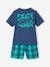 Pijama con short skate para niño azul océano 
