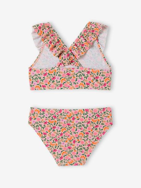 Bikini con estampado floral rosa rosa pálido 