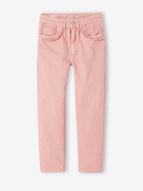 Pantalón recto MorphologiK para niña, talla de cadera estrecha rosado+verde sauce 