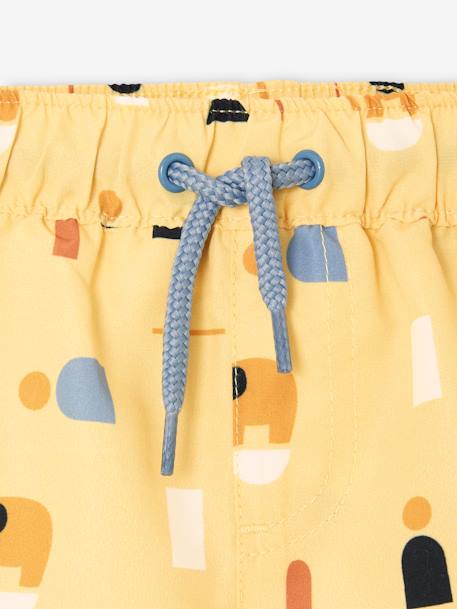 Bañador short estampado geométrico para bebé niño amarillo pálido 