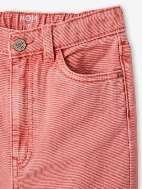 Pantalón Mom MorphologiK para niña, talla de cadera estrecha caqui+melocotón 