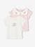Pack de 2 camisetas de algodón orgánico para bebé recién nacido rosa 