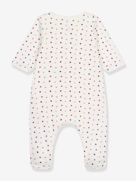 Body-pijama con corazones para bebé PETIT BATEAU blanco estampado 