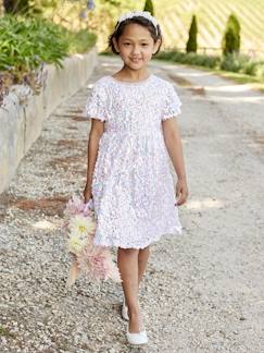 -Vestido de ceremonia con lentejuelas para niña