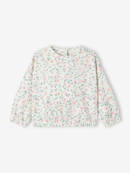 Sudadera de felpa con flores para bebé crudo 