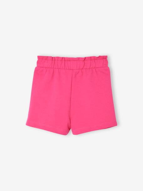 Short de felpa estilo paperbag para bebé fucsia+verde agua 