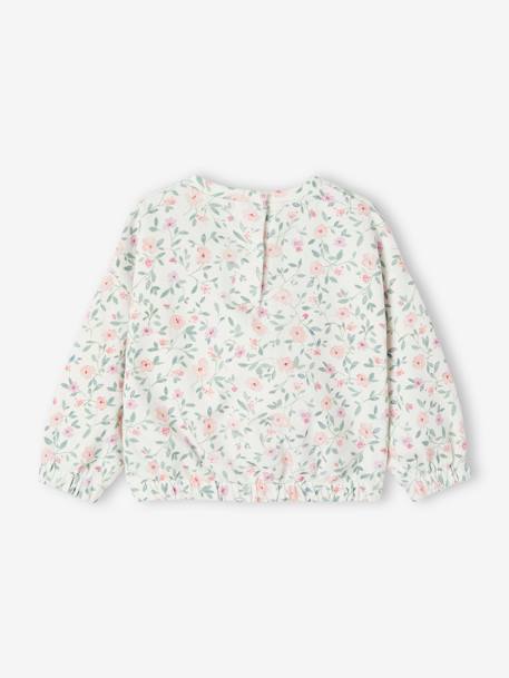 Sudadera de felpa con flores para bebé crudo 