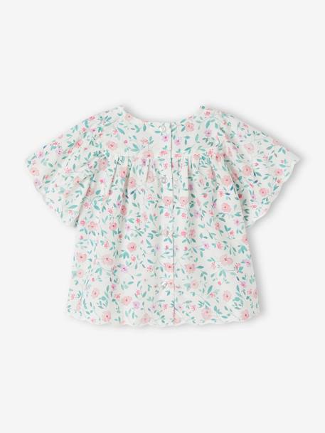 Blusa con motivo de flores para bebé crudo 