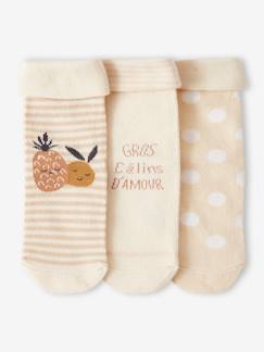 Ecorresponsables-Pack de 3 pares de calcetines "piña" para bebé