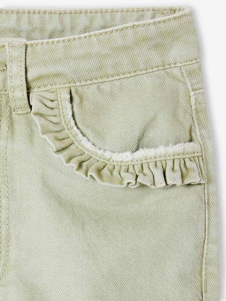 Pantalón recto MorphologiK para niña, talla de cadera estrecha rosado+verde sauce 