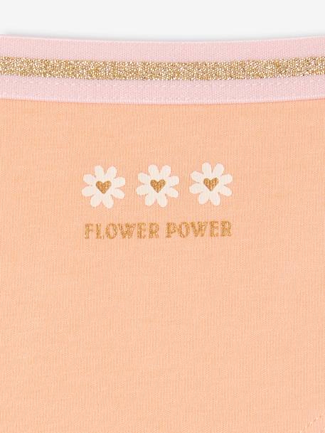Pack de 7 shorties de algodón orgánico con flores para niña rosa 