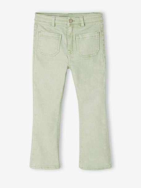 Pantalón evasé para niña rosa rosa pálido+verde almendra 