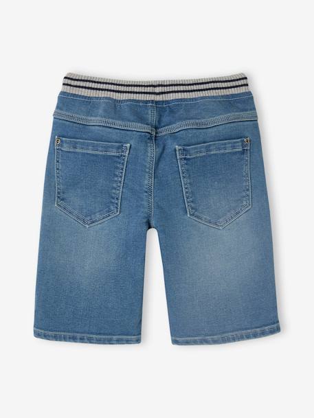 Bermudas fáciles de vestir para niño de felpa estilo denim denim gris+doble stone+stone 