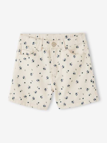 Short con flores para niña crudo 