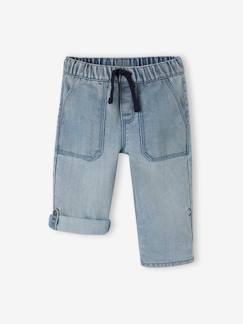 -Pantalón pesquero de denim indestructible y transformable en bermudas, para niño