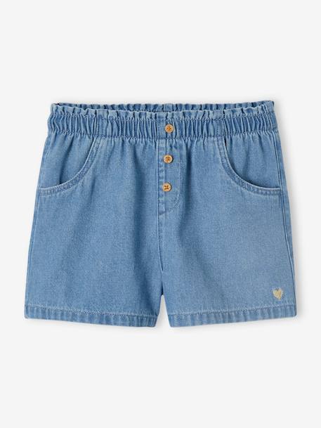 Short de denim ligero fácil de vestir para niña stone 