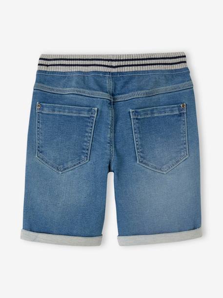 Bermudas fáciles de vestir para niño de felpa estilo denim denim gris+doble stone+stone 