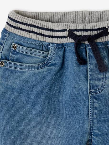 Bermudas fáciles de vestir para niño de felpa estilo denim denim gris+doble stone+stone 