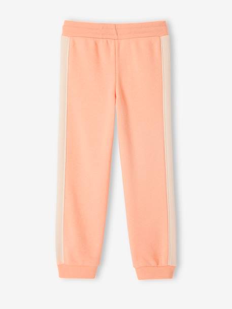 Pantalón de chándal con franjas laterales para niña coral 