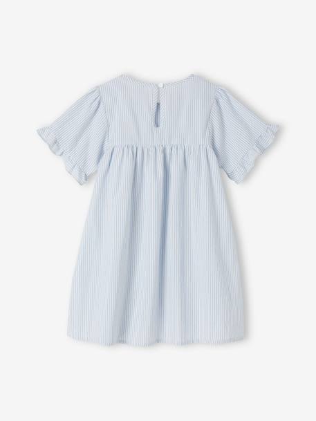 Camisón a rayas de popelina ligera para niña rayas azul 