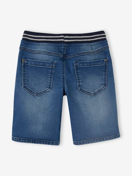 Bermudas fáciles de vestir para niño de felpa estilo denim denim gris+doble stone+stone 