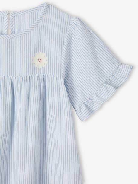 Camisón a rayas de popelina ligera para niña rayas azul 