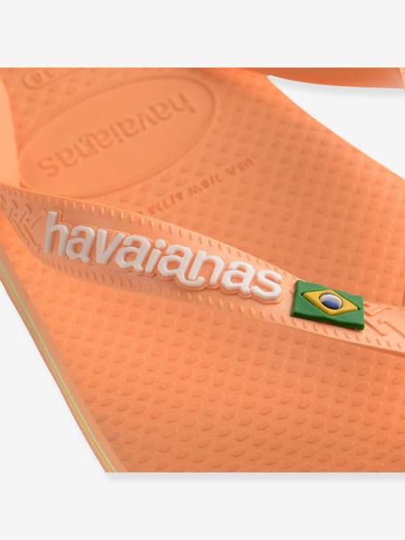 Chanclas infantiles Brasil Logo HAVAÏANAS amarillo+melocotón 