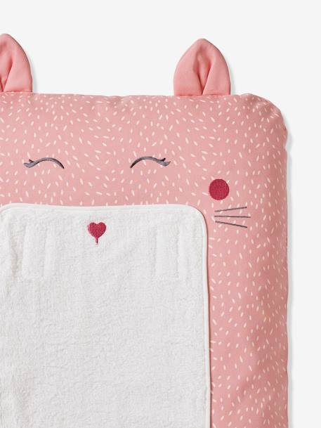 Funda para colchón cambiador personalizable GATO rosa estampado 