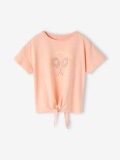 camisetas-Niña-Camisetas-Camiseta deportiva estampado raquetas con purpurina para niña