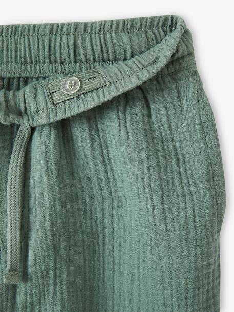 Short de gasa de algodón para niño azul intenso+verde 