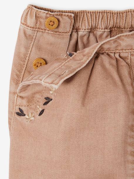 Pantalón árabe de denim con bordado para bebé capuchino+denim bleached 