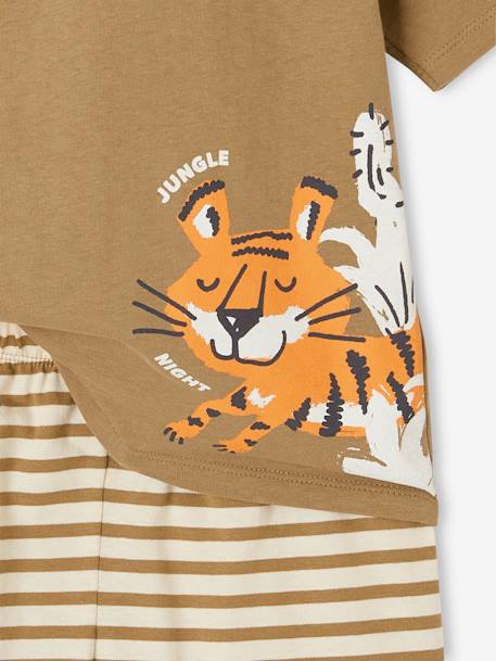 Pack de 2 pijamas con short tigre para niño caqui 